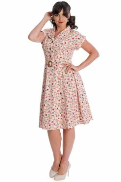 Banned Retro Country Cherry Jennie Jive Fit And Flare Collar Dress