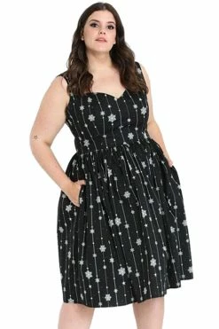 Hell Bunny Belle 50's Dress Snowflake Christmas Print