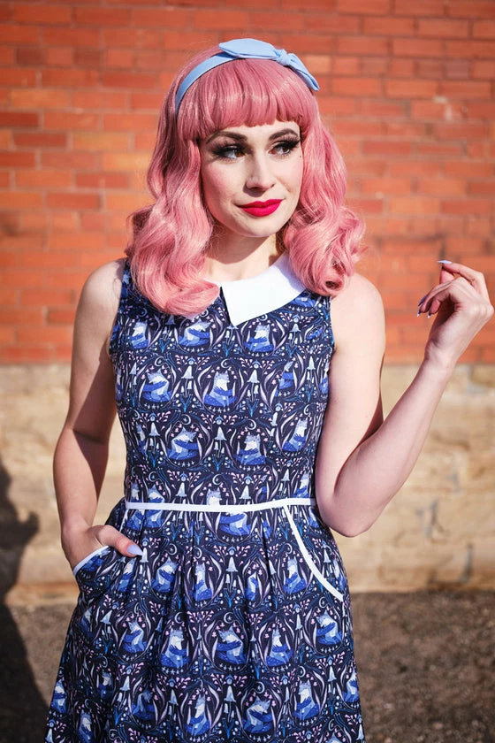 Retrolicious Collared Dress In Fox Print - Image 2