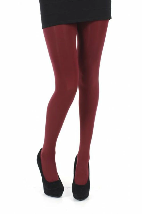 Pamela Mann Hosiery 50 Denier Opaque Pantyhose In Burgundy