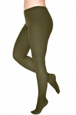 Pamela Mann Hosiery Curvy Super-Stretch 50 Denier Tights In Dark Olive