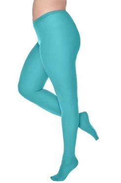 Pamela Mann Hosiery Curvy Super-Stretch 50 Denier Tights In Aqua