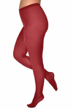 Pamela Mann Hosiery Curvy Super-Stretch 50 Denier Tights In Burgundy