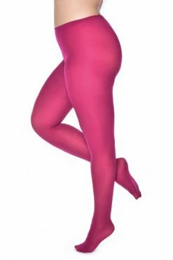 Pamela Mann Hosiery Curvy Super-Stretch 50 Denier Tights In Cerise