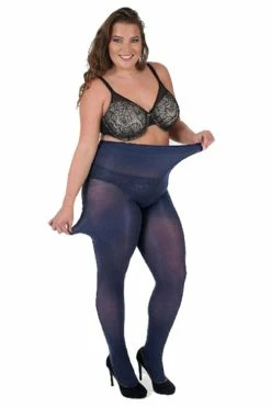 Pamela Mann Hosiery Curvy Super-Stretch 50 Denier Tights In Navy