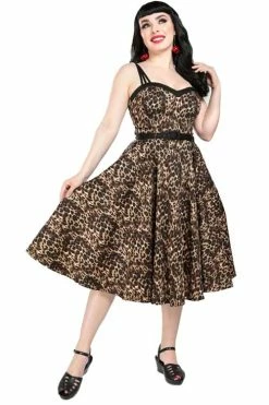 Collectif Nova Swing Dress In Leopard Print
