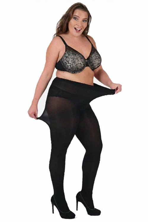Pamela Mann Hosiery Curvy Super-Stretch 90 Denier Tights In Black