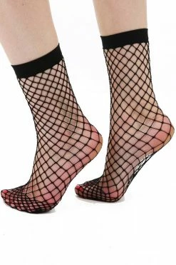 Pamela Mann Hosiery Pamela Mann Large Black Fishnet Ankle Socks