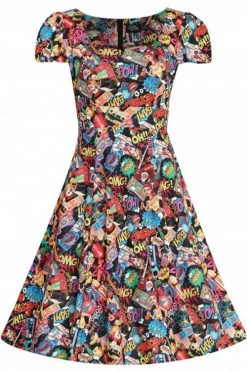 Dolly & Dotty Dolly & Dotty Claudia Dress In Black Comic Print