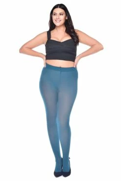 Pamela Mann Hosiery Curvy Super-Stretch 50 Denier Tights In Dark Teal