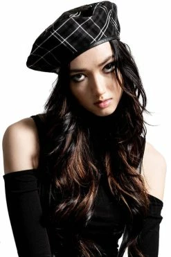 Killstar Dark Fate Beret In Ash Tartan