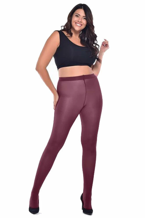 Pamela Mann Hosiery Curvy Super-Stretch 50 Denier Tights In Damson - Image 2