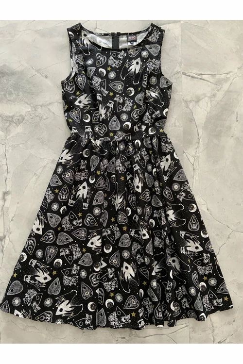 Retrolicious Vintage Dress In Ouija Halloween Print