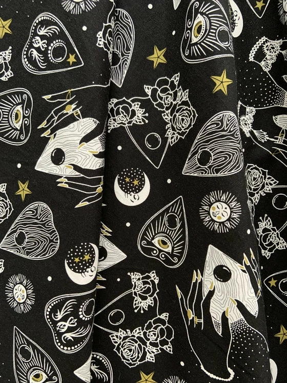 Retrolicious Vintage Dress In Ouija Halloween Print - Image 4