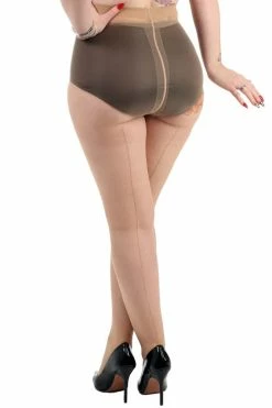 Pamela Mann Hosiery Pamela Mann Regular Jive Seamed Tights In Nude/Nude Vintage