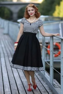 Dolly & Dotty Dolly & Dotty Lily Swing Dress In Monochrome Gingham