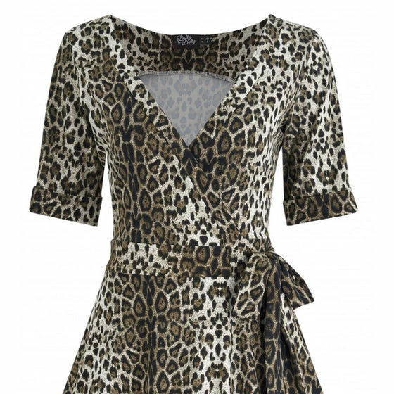 Dolly & Dotty Dolly & Dotty Matilda Wrap Dress In Leopard Print - Image 4