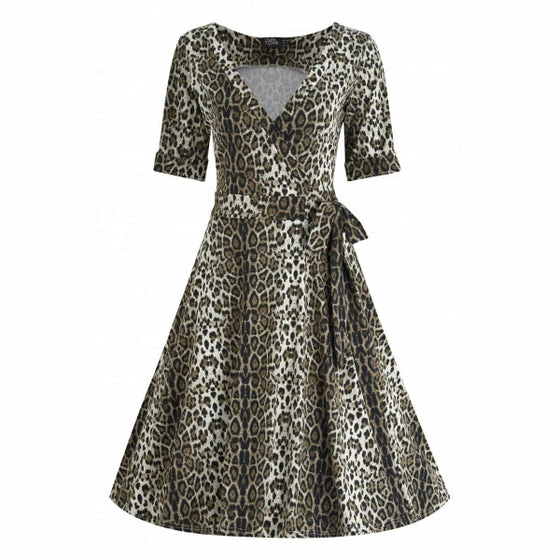 Dolly & Dotty Dolly & Dotty Matilda Wrap Dress In Leopard Print - Image 5