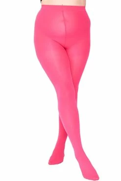 Pamela Mann Hosiery Curvy Super-Stretch 50 Denier Tights In Shocking Pink