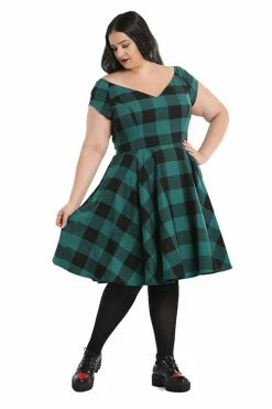Hell Bunny Teen Spirit Mid Dress In Green