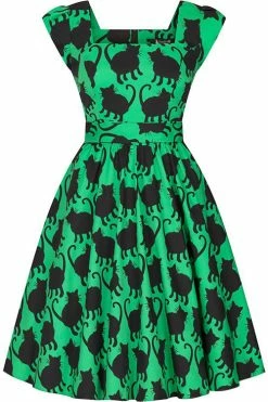 Lady Vintage Swing Dress In Fuzzy Print