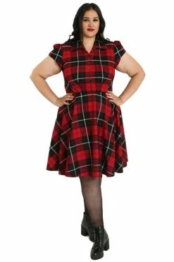 Hell Bunny Brody Mid Dress Red Tartan