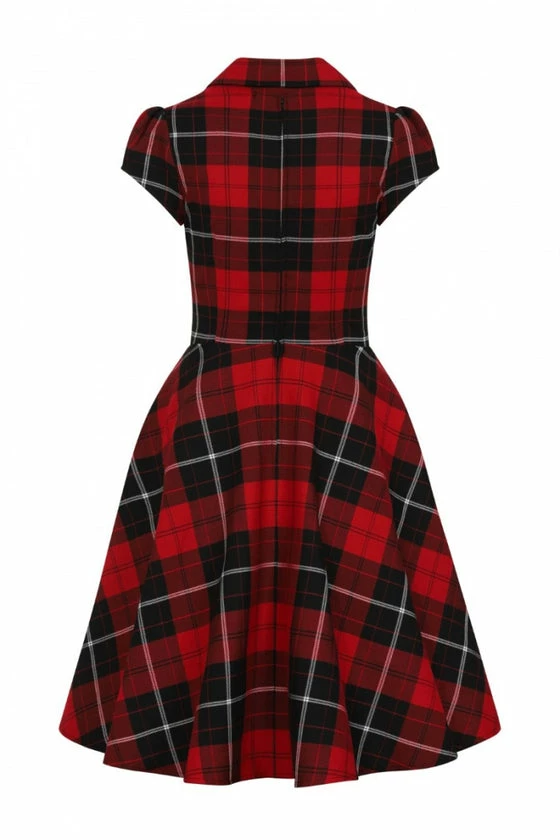 Hell Bunny Brody Mid Dress Red Tartan - Image 11