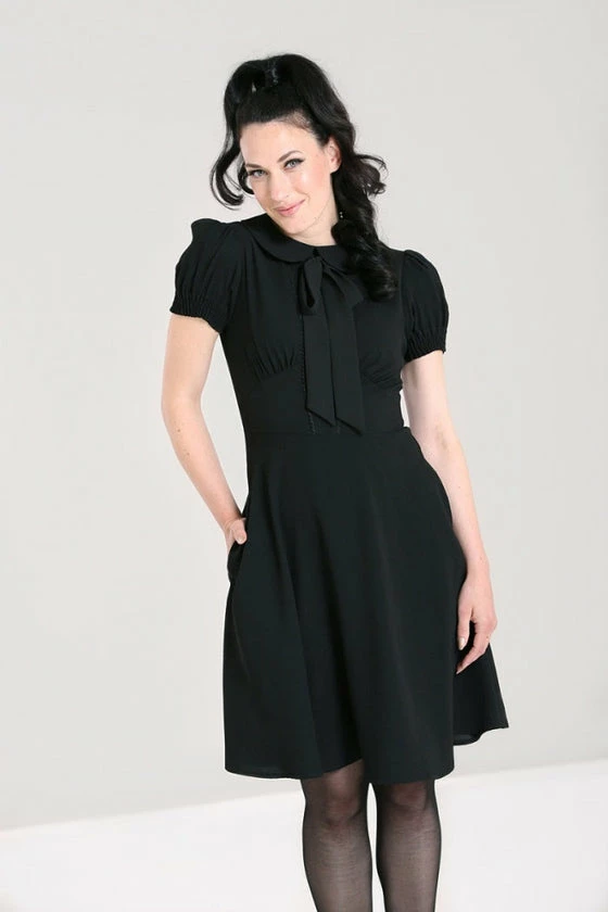 Hell Bunny Catherine Mid Dress In Classic Black - Image 2