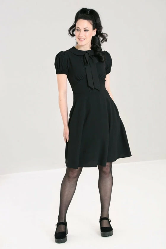 Hell Bunny Catherine Mid Dress In Classic Black - Image 3