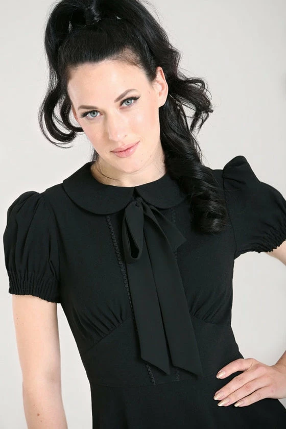 Hell Bunny Catherine Mid Dress In Classic Black - Image 4