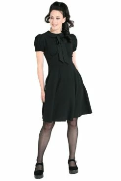 Hell Bunny Catherine Mid Dress In Classic Black