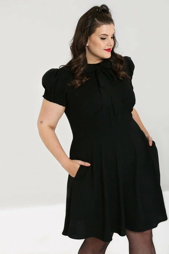 Hell Bunny Catherine Mid Dress In Classic Black - Image 6