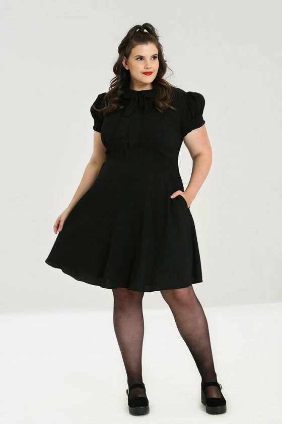 Hell Bunny Catherine Mid Dress In Classic Black - Image 7