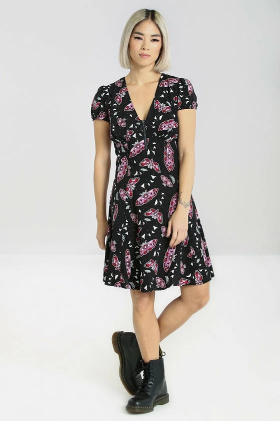 Hell Bunny In The Moonlight Mini Dress Moths - Image 3