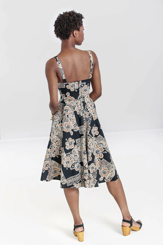 Hell Bunny Dominque 50's Dress Tiki Tribal Print - Image 5