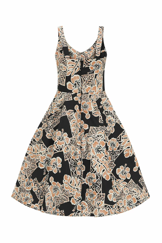 Hell Bunny Dominque 50's Dress Tiki Tribal Print - Image 7