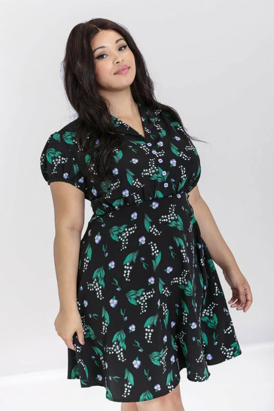 Hell Bunny Good Luck Dress Black Floral - Image 6