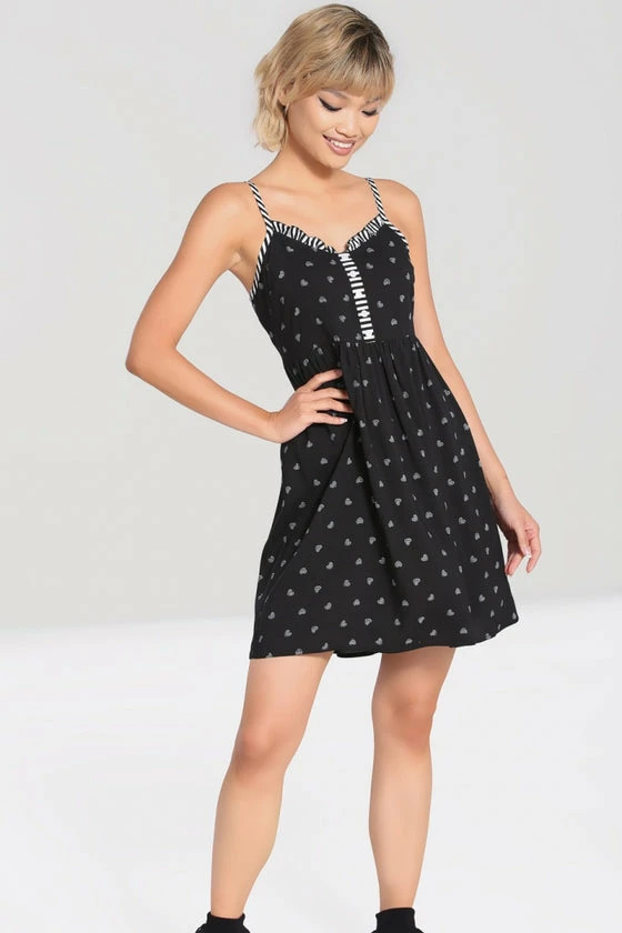 Hell Bunny Ribcage Babydoll Dress Ribcage Hearts With Stripe Detail - Image 6