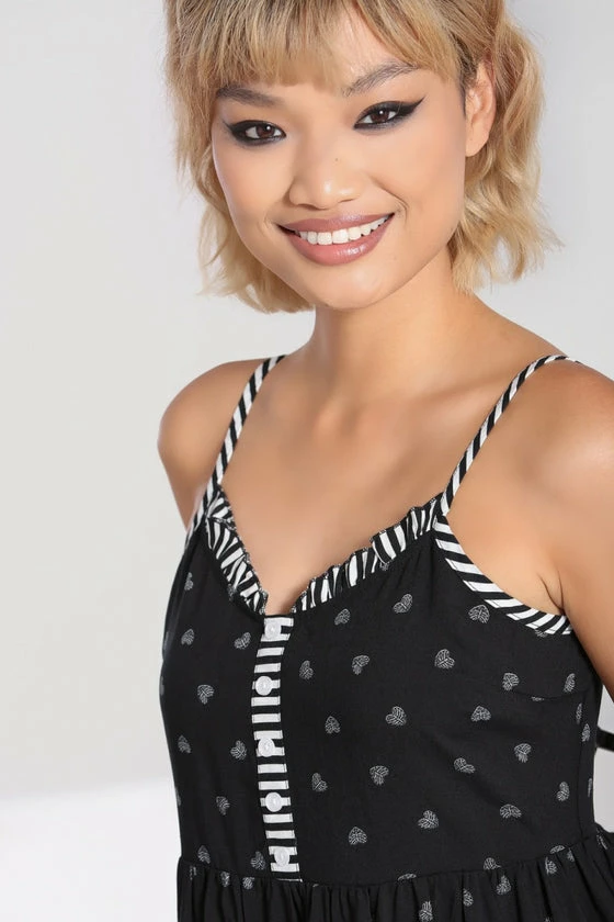 Hell Bunny Ribcage Babydoll Dress Ribcage Hearts With Stripe Detail - Image 13