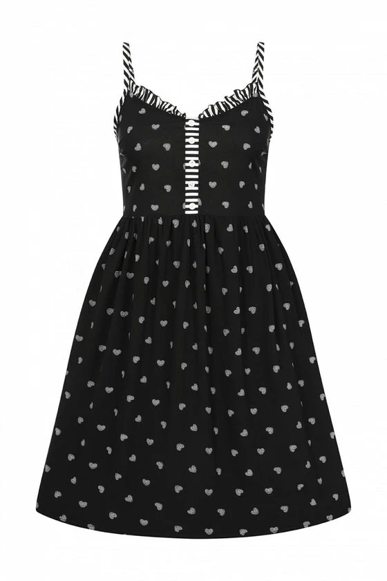 Hell Bunny Ribcage Babydoll Dress Ribcage Hearts With Stripe Detail - Image 9