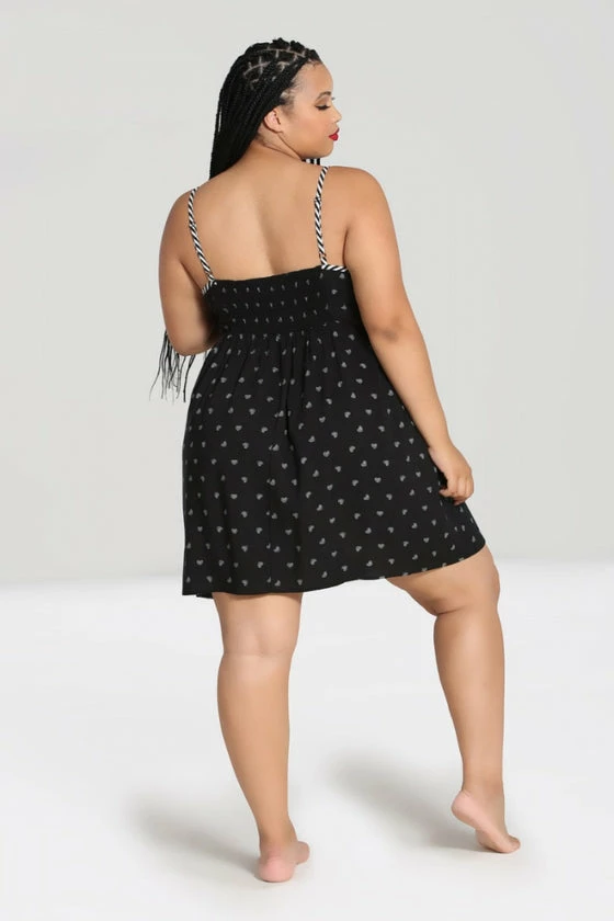 Hell Bunny Ribcage Babydoll Dress Ribcage Hearts With Stripe Detail - Image 3