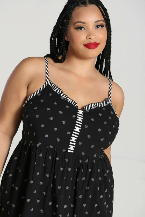 Hell Bunny Ribcage Babydoll Dress Ribcage Hearts With Stripe Detail - Image 4