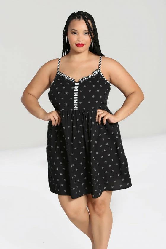 Hell Bunny Ribcage Babydoll Dress Ribcage Hearts With Stripe Detail - Image 5