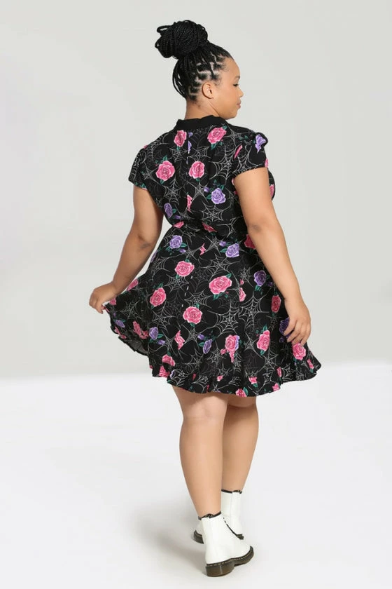 Hell Bunny Eloise Mini Dress Floral Print With Webs - Image 6
