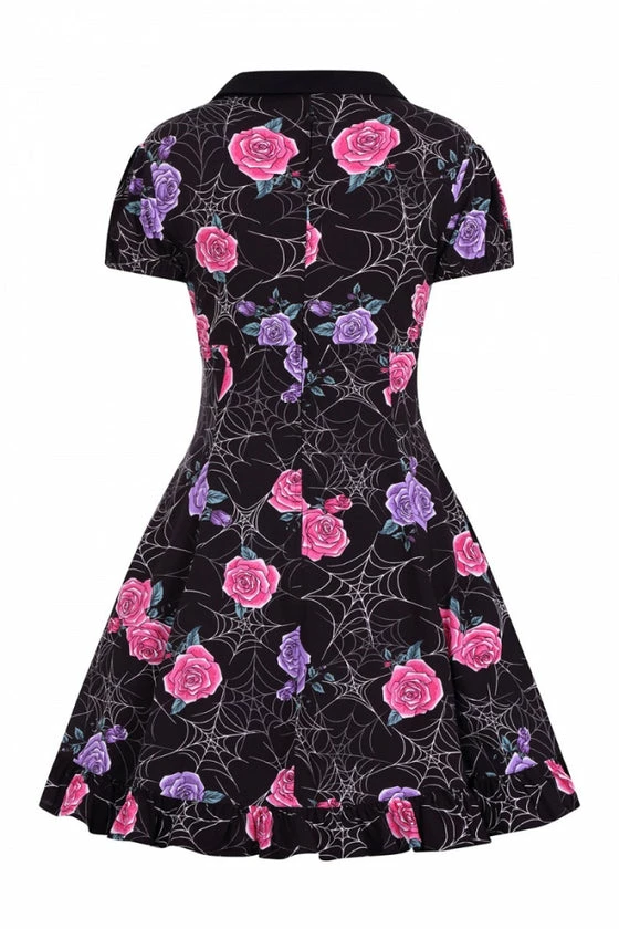 Hell Bunny Eloise Mini Dress Floral Print With Webs - Image 9