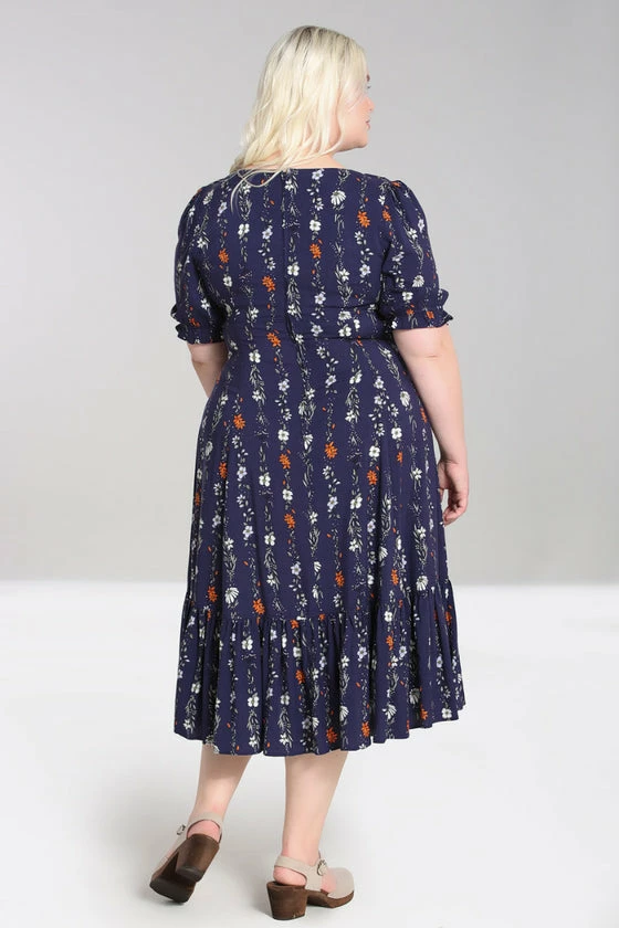 Hell Bunny Asta Maxi Dress Cottage Floral Navy - Image 6