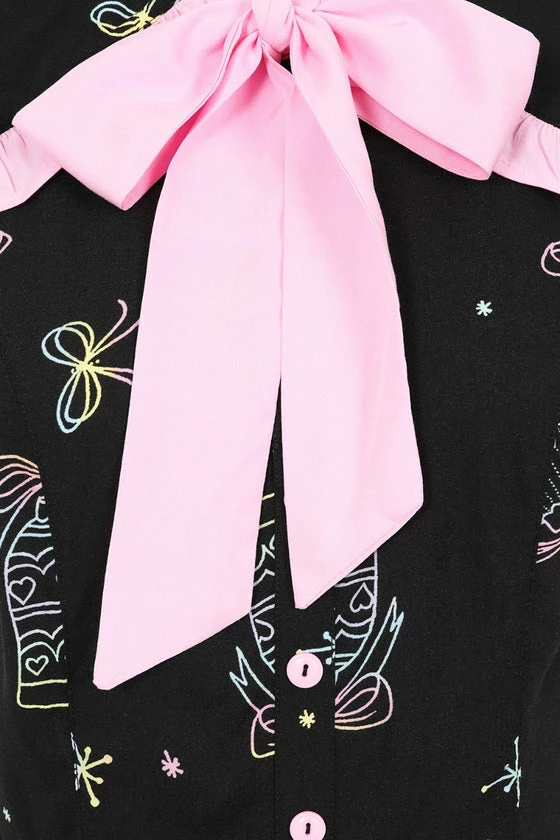 Hell Bunny Merry Mini Dress Statement Collar Christmas - Image 12