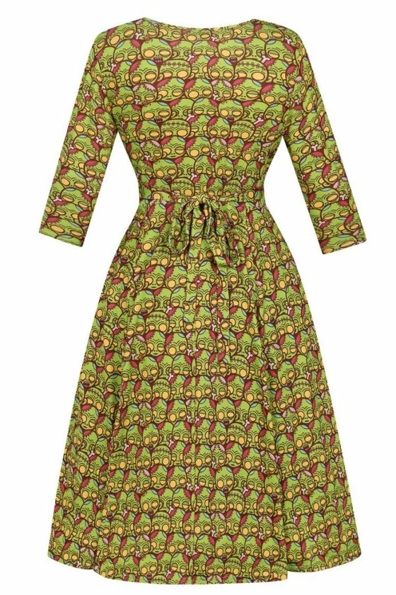 Lady Vintage Lyra Dress In Ghoulish Friends - Image 2
