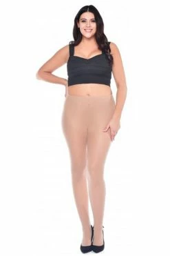 Pamela Mann Hosiery Curvy Super-Stretch 50 Denier Tights In Natural/Nude