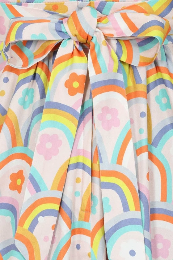 Lady Vintage Tea Dress In Dreamy Rainbows Print - Image 4